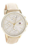 Tommy Hilfiger Carly Silver Dial Cream Leather Strap Watch for Women - 1781790 Authentic Buy Shop Now