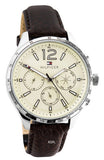 Tommy Hilfiger Gavin Chronograph White Dial Brown Leather Strap Watch for Men - 1791467 Authentic Buy Shop Now