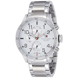 Tommy Hilfiger Trent Multifunction White Dial Silver Steel Strap Watch for Men - 1791140 Authentic Buy Shop Now