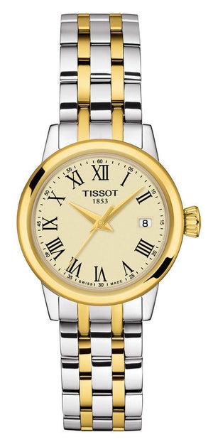 Tissot Classic Dream Lady Gold Dial Two Tone Steel Strap Watch For Women - T129.210.22.263.00 Authentic Buy Shop Now