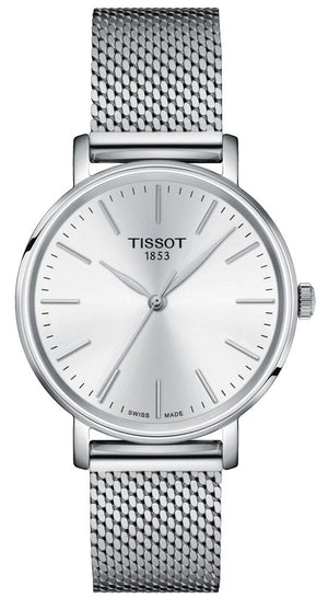 Tissot Everytime Lady Silver Dial Silver Mesh Bracelet Watch for Women - T143.210.11.011.00 Authentic Buy Shop Now
