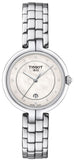 Tissot T Lady Flamingo Diamonds White Dial Silver Steel Strap Watch For Women - T094.210.11.116.01 Authentic Buy Shop Now