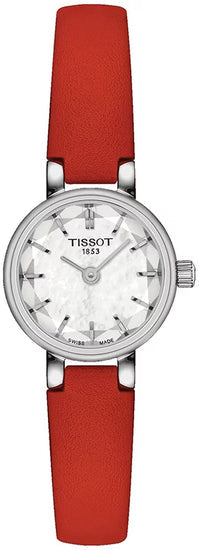 Tissot Lovely Round Mother of Pearl Dial Red Leather Strap Watch for Women - T140.009.16.111.00 Authentic Buy Shop Now