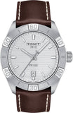 Tissot PR 100 Sport Silver Dial Brown Leather Strap Watch For Men - T101.610.16.031.00 Authentic Buy Shop Now