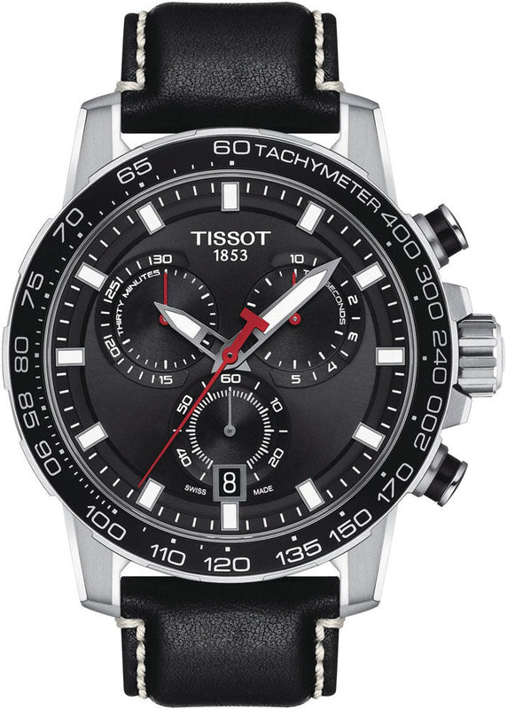 Tissot Supersport Chrono Black Dial Black Leather Strap Watch for Men - T125.617.16.051.00 Authentic Buy Shop Now