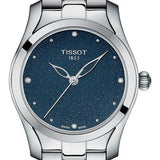 Tissot T Wave II Blue Dial Silver Steel Strap Watch For Women - T112.210.11.046.00 Authentic Buy Shop Now