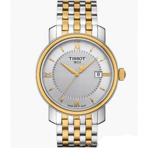 Tissot T Classic Bridgeport Quartz Silver Dial Two Tone Mesh Bracelet Watch For Men - T097.410.22.036.00 Authentic Buy Shop Now