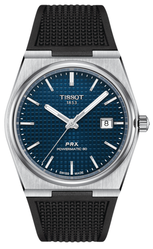 Tissot PRX Powermatic 80 Blue Dial Black Rubber Strap Watch for Men - T137.407.17.041.00 Authentic Buy Shop Now