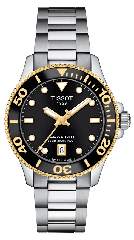 Tissot Seastar 1000 Black Dial Silver Steel Strap Watch For Men - T120.210.21.051.00 Authentic Buy Shop Now