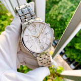 Tissot Chemin des Tourelles Automatic Chronograph White Dial Silver Steel Strap Watch for Men - T099.427.11.038.00 Authentic Buy Shop Now