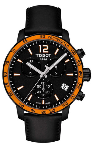 Tissot T Sport Quickster Chronograph Black Dial Black Rubber Strap Watch For Men - T095.417.36.057.01 Authentic Buy Shop Now