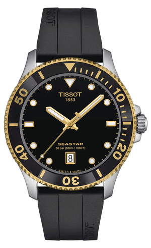 Tissot Seastar 1000 Black Dial Black Rubber Strap Watch For Men - T120.410.27.051.00 Authentic Buy Shop Now