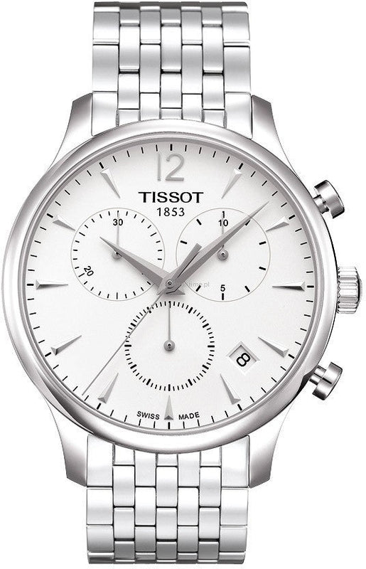 Tissot T Classic Tradition Chronograph White Dial Silver Steel Strap Watch For Men - T063.617.11.037.00 Authentic Buy Shop Now