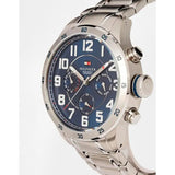 Tommy Hilfiger Trent Chronograph Blue Dial Silver Steel Strap Watch for Men - 1791053 Authentic Buy Shop Now
