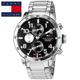 Tommy Hilfiger Cool Sport Multifunction Black Dial Silver Steel Strap Watch for Men - 1791141 Authentic Buy Shop Now