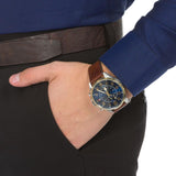 Tommy Hilfiger Dean Multifunctional Blue Dial Brown Leather Strap Watch for Men - 1791275 Authentic Buy Shop Now