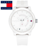 Tommy Hilfiger Denim Analog White Dial White Rubber Strap Watch for Men - 1791481 Authentic Buy Shop Now