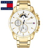 Tommy Hilfiger Iconic Quartz White Dial Gold Steel Strap Watch for Men - 1791538 Authentic Buy Shop Now
