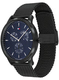 Tommy Hilfiger Brad Quartz Blue Dial Black Mesh Bracelet Watch For Men - 1710392 Authentic Buy Shop Now