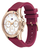 Tommy Hilfiger Haven Quartz White Dial Red Rubber Strap Watch For Women - 1782200 Authentic Buy Shop Now