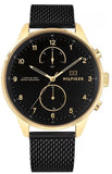 Tommy Hilfiger Chase Quartz Black Dial Black Mesh Bracelet Watch for Men - 1791580 Authentic Buy Shop Now