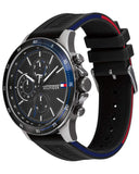 Tommy Hilfiger Bank Quartz Black Dial Black Rubber Strap Watch for Men - 1791724 Authentic Buy Shop Now