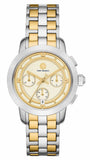 Tory Burch The Tory Chronograph White Dial Two Tone Steel Strap Watch for Women - TBW1052 Authentic Buy Shop Now