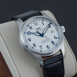 IWC Pilot's Watch Mark XVIII White Dial Black Leather Strap Watch for Men - IW327002 Authentic Buy Shop Now