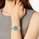Michael Kors Petite Runway Mercer Blue Dial Gold Steel Strap Watch For Women - MK6673 Authentic Buy Shop Now