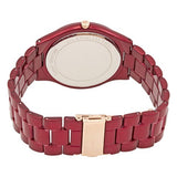 Michael Kors Slim Runway Red Dial Red Steel Strap Watch For Women - MK3895 Authentic Buy Shop Now