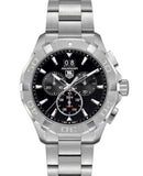 Tag Heuer Aquaracer Chronograph Black Dial Silver Steel Strap Watch for Men - CAY1110.BA0927 Authentic Buy Shop Now