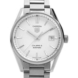 Tag Heuer Carrera Automatic Caliber 5 White Dial Silver Steel Strap Watch for Men - WAR211B.BA0782 Authentic Buy Shop Now