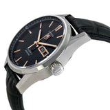 Tag Heuer Carrera Calibre 5 Automatic Black Dial Black Leather Strap Watch for Men - WAR201C.FC6266 Authentic Buy Shop Now