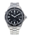 Tag Heuer Aquaracer Caliber 5 Automatic Black Dial Silver Steel Strap Watch for Men - WAK2110.BA0830 Authentic Buy Shop Now