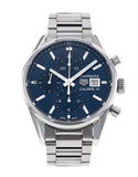 Tag Heuer Carrera Chronograph 41mm Blue Dial Silver Steel Strap Watch for Men - CBK2112.BA0715 Authentic Buy Shop Now