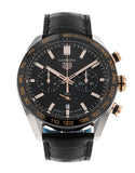 Tag Heuer Carrera Chronograph Black Dial Black Leather Strap Watch for Men - CBN2A5A.FC6481 Authentic Buy Shop Now