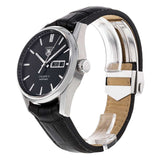 Tag Heuer Carrera Automatic Black Dial Black Leather Strap Watch for Men - WAR201A.FC6266 Authentic Buy Shop Now