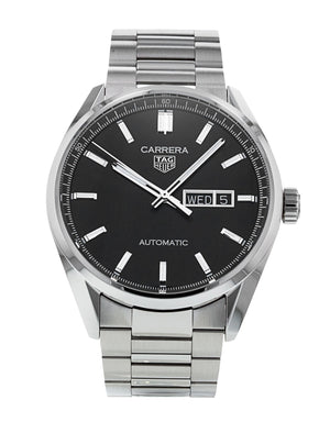 Tag Heuer Carrera Day Date Automatic Black Dial Silver Steel Strap Watch for Men - WBN2010.BA0640 Authentic Buy Shop Now