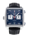 Tag Heuer Monaco Automatic Chronograph Blue Dial Black Leather Strap Watch for Men - CAW211P.FC6356 Authentic Buy Shop Now