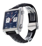 Tag Heuer Monaco Automatic Chronograph Blue Dial Black Leather Strap Watch for Men - CAW211P.FC6356 Authentic Buy Shop Now