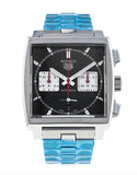 Tag Heuer Monaco Automatic Chronograph Black Dial Silver Steel Strap Watch for Men - CBL2113.BA0644 Authentic Buy Shop Now
