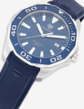 Tag Heuer Aquaracer Quartz Blue Dial Blue Rubber Strap Watch for Men - WAY101C.FT6153 Authentic Buy Shop Now