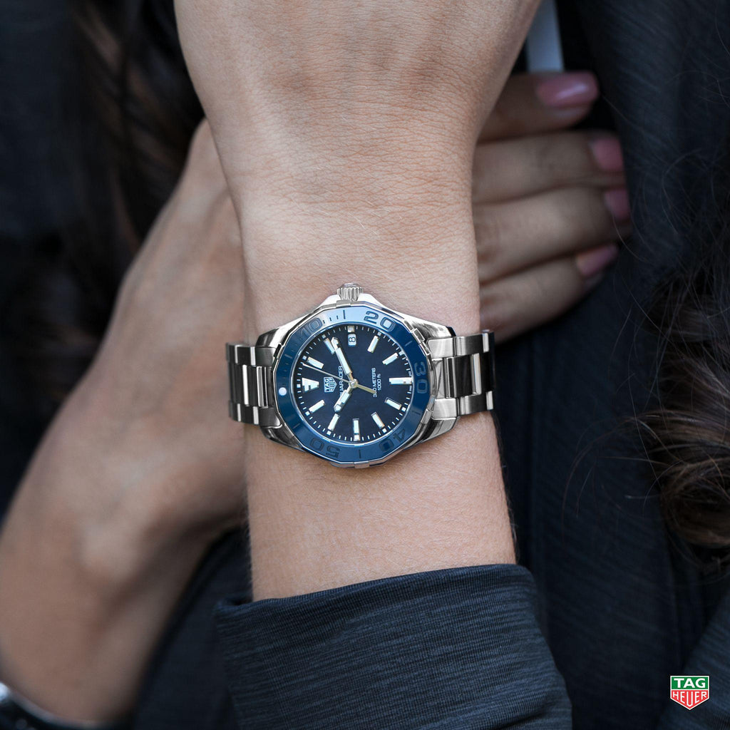 Tag Heuer Aquaracer Blue Dial Silver Steel Strap Watch for Women - WAY131S.BA0748 Authentic Buy Shop Now