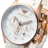 Emporio Armani Sportivo White Dial White Rubber Strap Watch For Men - AR5919 Authentic Buy Shop Now