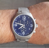 Tissot T Sport Chrono XL Chronograph Blue Dial Silver Steel Strap Watch For Men - T116.617.11.047.00 Authentic Buy Shop Now