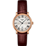 Tissot T Classic Carson Premium White Dial Brown Leather Strap Watch for Women - T122.207.36.033.00 Authentic Buy Shop Now