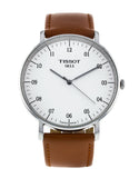 Tissot T Classic Everytime Large White Dial Brown Leather Strap Watch For Men - T109.610.16.037.00 Authentic Buy Shop Now
