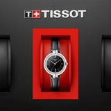 Tissot T Lady Flamingo Black Dial Black Leather Strap Watch For Women - T094.210.16.051.00 Authentic Buy Shop Now