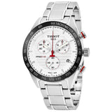 Tissot T Sport PRS 516 Chronograph White Dial Silver Steel Strap Watch For Men - T100.417.11.031.00 Authentic Buy Shop Now