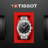Tissot T Classic PR 100 Sport Chronograph Black Dial Silver Steel Strap Watch for Men - T101.617.11.051.00 Authentic Buy Shop Now